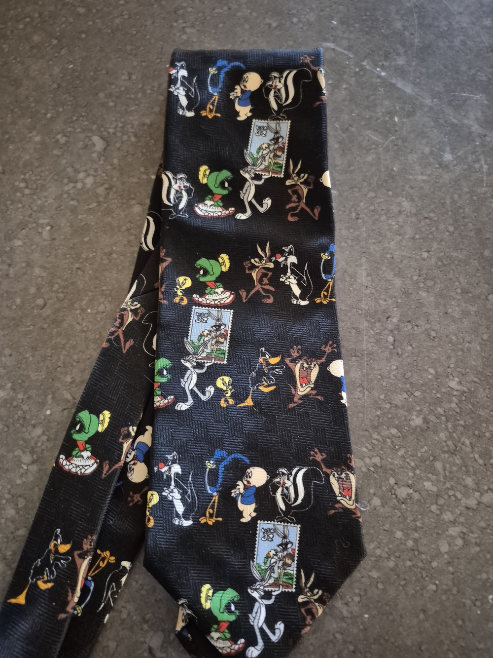 Warner Bros. Black Looney Tunes Character Pattern Tie